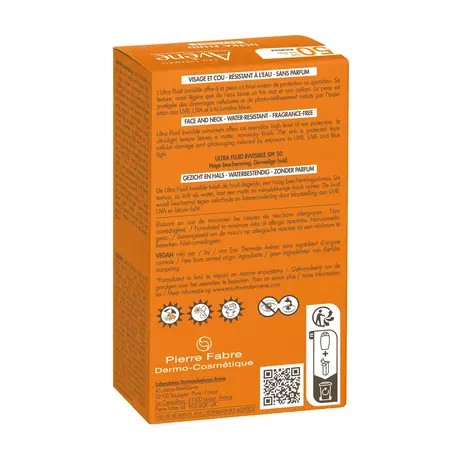 Avène Ultra Fluid Invisible Zonnebrand Gezicht SPF50 50 ML