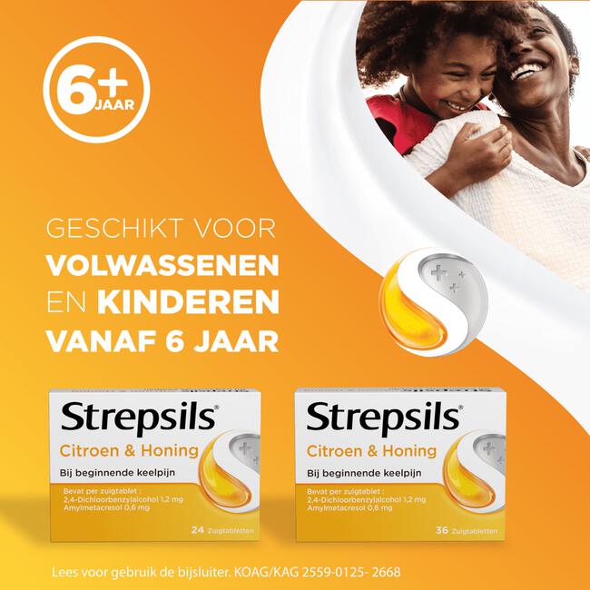 Strepsils Citroen & Honing Zuigtabletten 36 Stuks