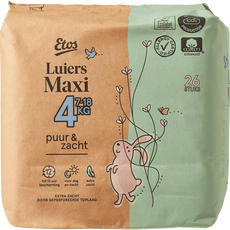 Etos Luiers Maxi Puur & Zacht Maat 4 7-18 kg 26 stuks