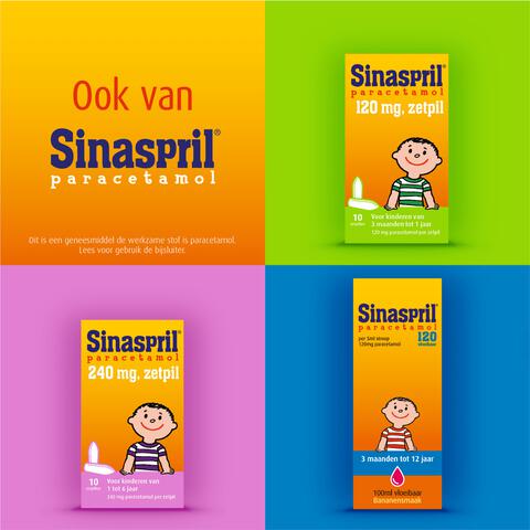 Sinaspril Paracetamol Kauwtabletten 10 stuks&nbsp;