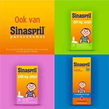 Sinaspril Paracetamol Kauwtabletten 10 stuks&nbsp;