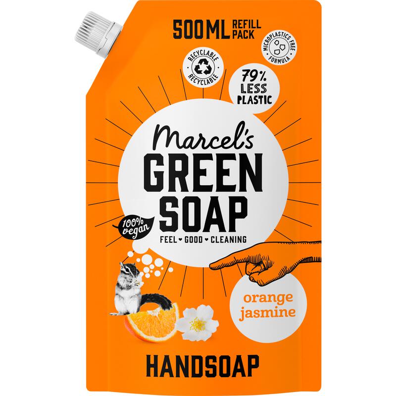 Marcel's Green Soap Sinaasappel & Jasmijn Handzeep Navulzak 500 ML