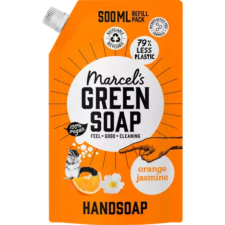 Marcel's Green Soap Sinaasappel & Jasmijn Handzeep Navulzak 500 ML