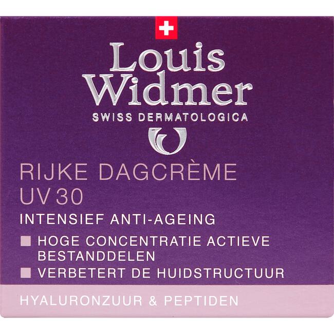 Louis Widmer Proderm Dagcrème UV SPF 30 Rijke Textuur Licht Geparfumeerd 50 ML