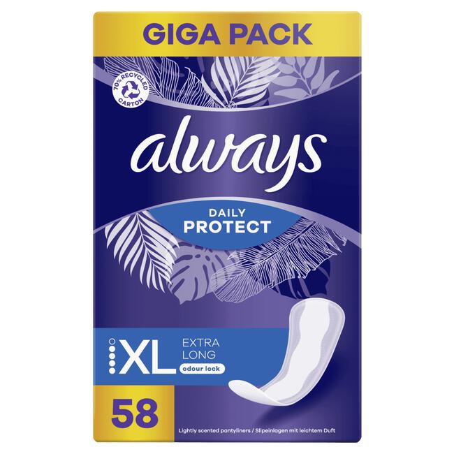 Always Daily Protect Inlegkruisjes Extra Long 58 Stuks