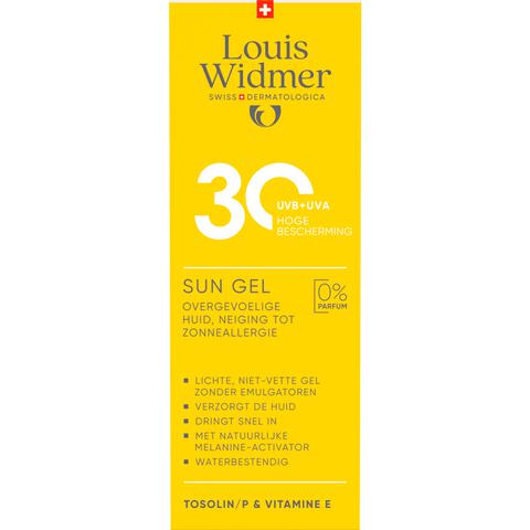 Louis Widmer Suncare Sun Gel SPF30 Zonder Parfum 100 ML