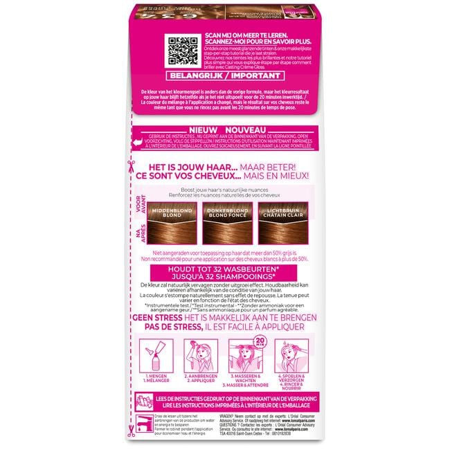 L'Oréal Paris Casting Crème Gloss Haarverf 634 Honey Biscuit Donker Goudkoperblond