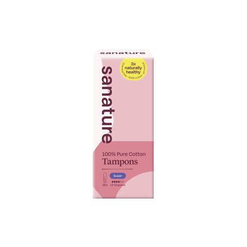 Sanature 100% Katoenen Tampons Super 16 stuks