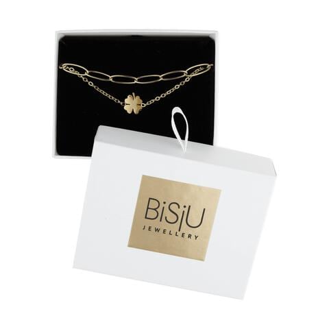 BiSjU Regulier Armband Klaver Groot - Stainless steel