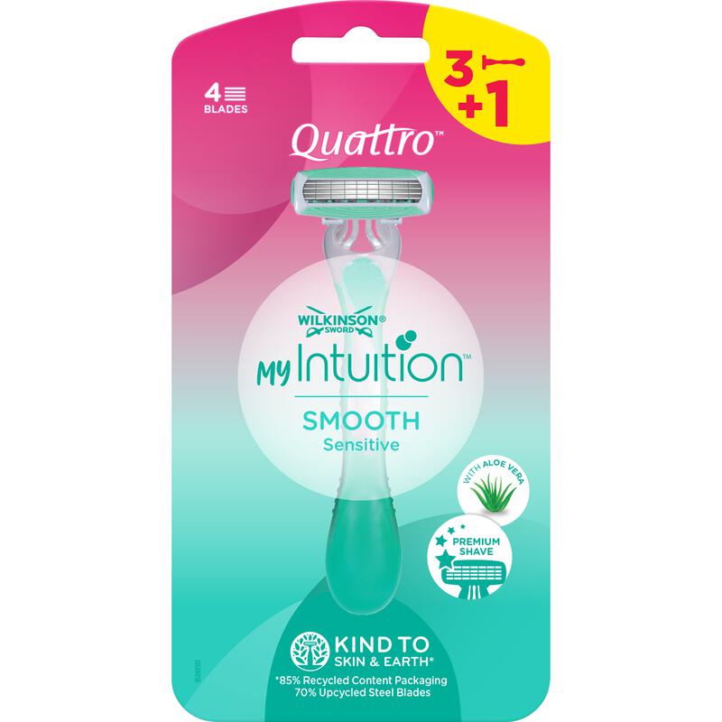 Wilkinson Sword Quattro My Intuition Smooth Sensitive Wegwerpmesjes 4 stuks