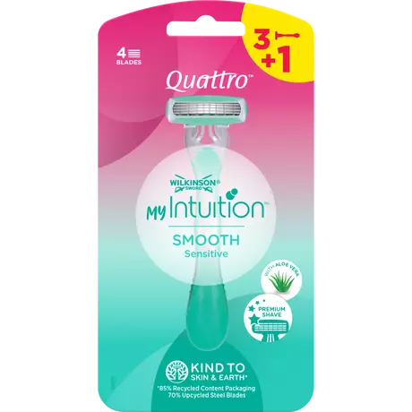 Wilkinson Sword Quattro My Intuition Smooth Sensitive Wegwerpmesjes 4 stuks