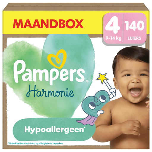 Pampers Harmonie Maandbox Luiers Maat 4 9-14 kg 140 stuks