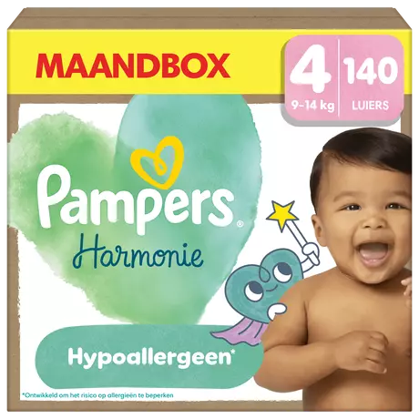 Pampers Harmonie Maandbox Luiers Maat 4 9-14 kg 140 stuks