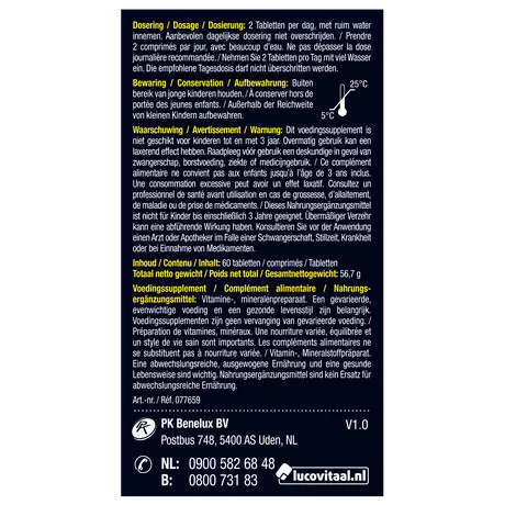 Lucovitaal Multi+ IJzer Energie Hoog Gedoseerd Tabletten 60 stuks