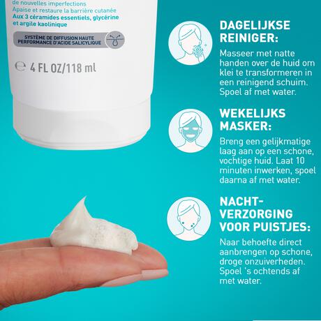 CeraVe Anti-Onzuiverheden Klei naar Schuim Reiniging 118ml