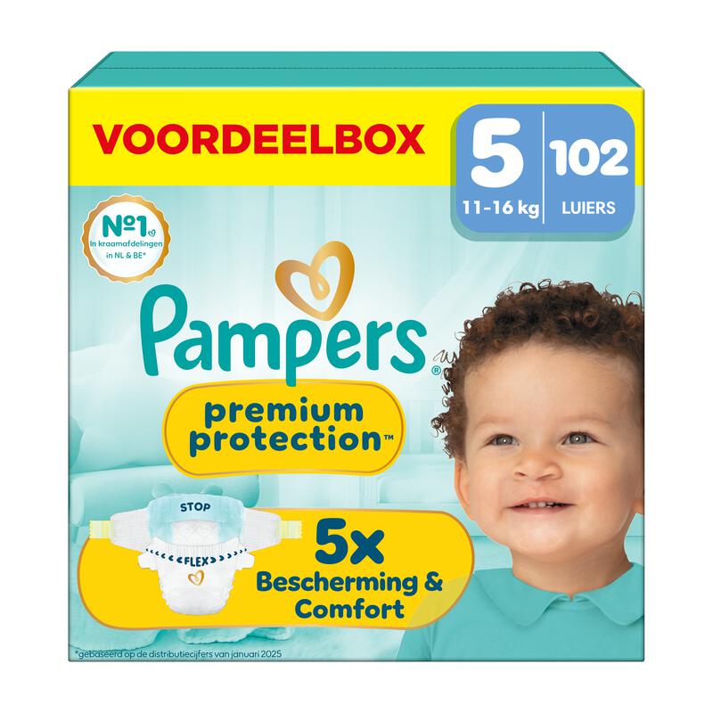 Pampers Premium Protection Voordeelbox Luiers Maat 5 11-16 kg 102 stuks