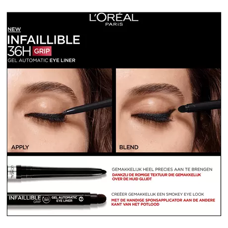L'Oréal Paris Infaillible 36H Grip Gel Waterproof Eyeliner Intens Zwart