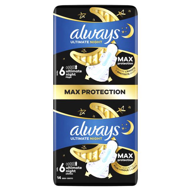 Always Ultimate Night Maandverband Met Vleugels 14 Stuks