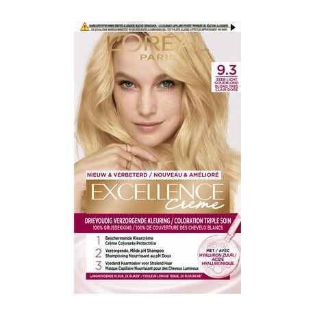 L'Oréal Paris Excellence Crème Verzorgende Crèmekleuring 9.3 Zeer Licht Goud Blond