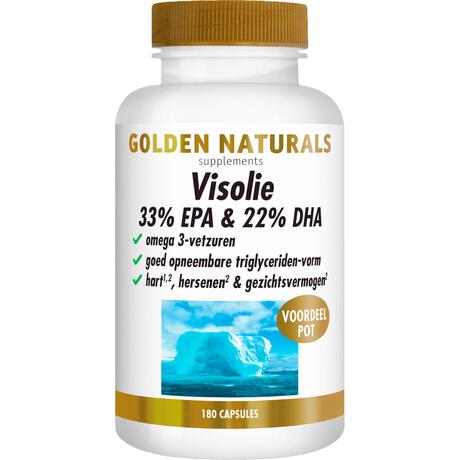 Golden Naturals Visolie 33% EPA & 22% DHA Softgel Capsules 180 stuks