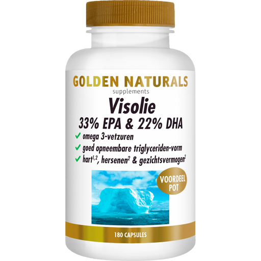 Golden Naturals Visolie 33% EPA & 22% DHA Softgel Capsules 180 stuks