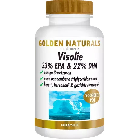 Golden Naturals Visolie 33% EPA & 22% DHA Softgel Capsules 180 stuks