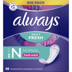 Always Daily Fresh Inlegkruisjes Normal 58 Stuks