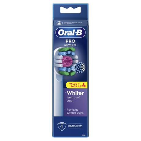 Oral-B 3D White Opzetborstels Wit - 4 Stuks