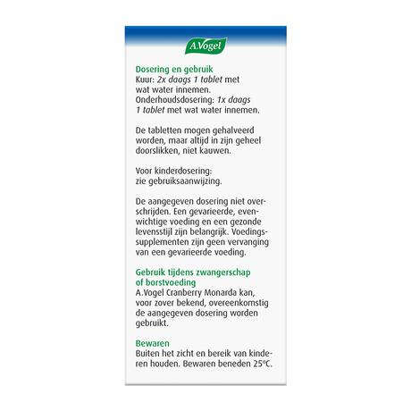 A.Vogel Cranberry Monarda Goed Voor De Blaasfunctie1* Tabletten 30 stuks