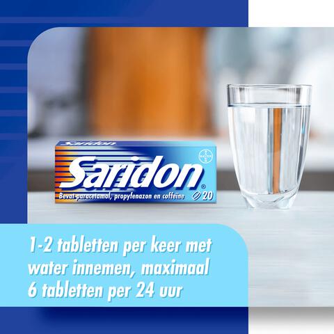 Saridon snel bij stevige hoofdpijn 20 tabletten