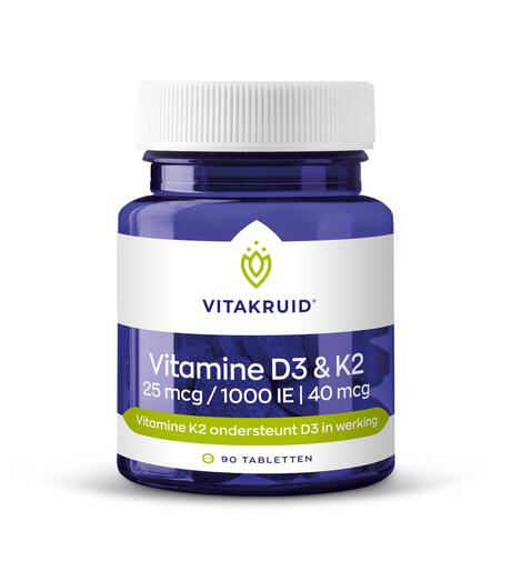 Vitakruid vit D3&K2 tabletten 90 stuks