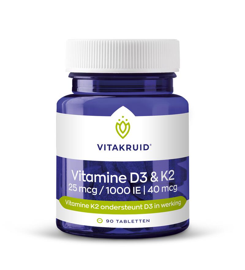 Vitakruid Vitamine D3 & K2 Tabletten 90 stuks
