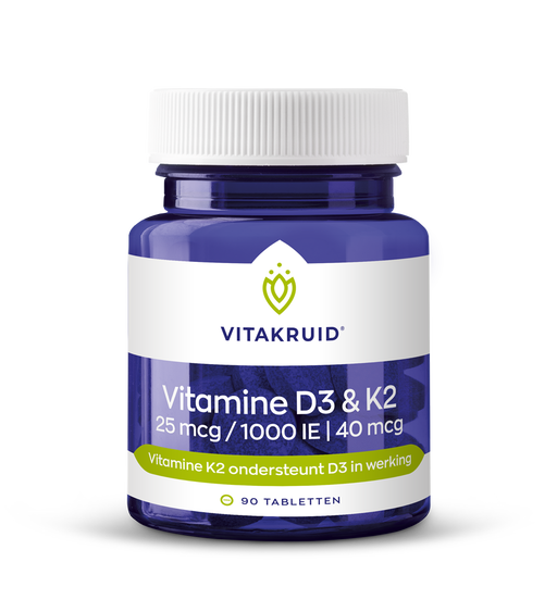 Vitakruid Vitamine D3 & K2 Tabletten 90 stuks