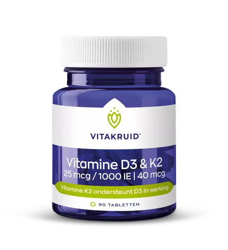 Vitakruid Vitamine D3 & K2 Tabletten 90 stuks