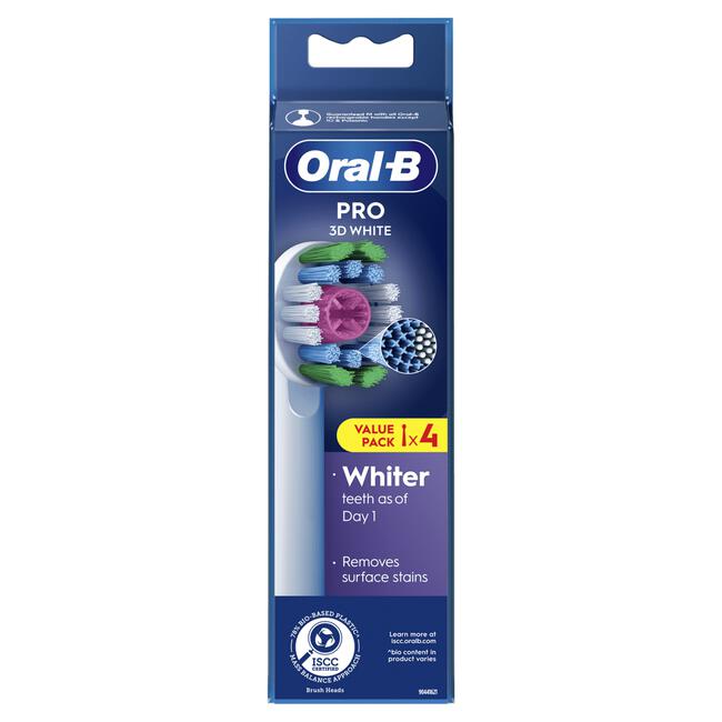 Oral-B 3D White Opzetborstels Wit 4 Stuks