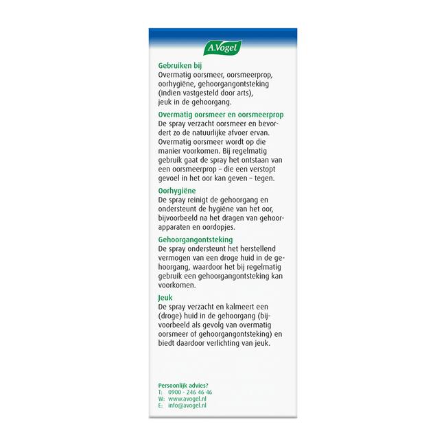 A.Vogel Oorspray Oorsmeer bij Overmatig Oorsmeer Spray 20 ML