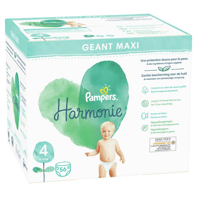 Pampers Harmonie Maat 4 56 Luiers 9KG-14KG