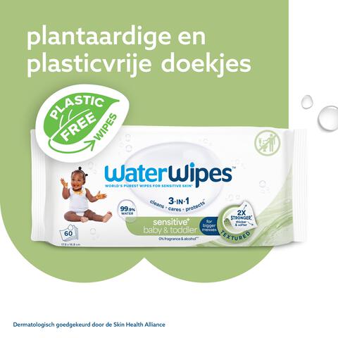 WaterWipes Snoetendoekjes Plasticvrij Gevoelige Huid Voordeeldoos 9x60