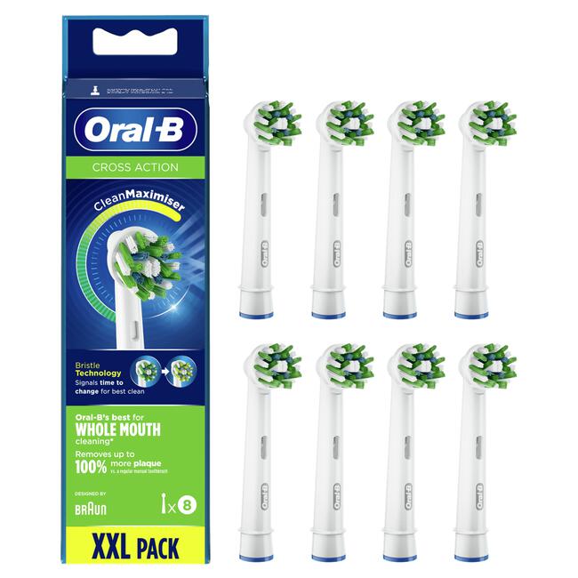 Wie Kan worden berekend Sloppenwijk Oral-B Cross Action Opzetborstels Wit 8 Stuks 8 EA | Etos