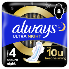 Always Maandverband Ultra Secure Night Wings 8 stuks