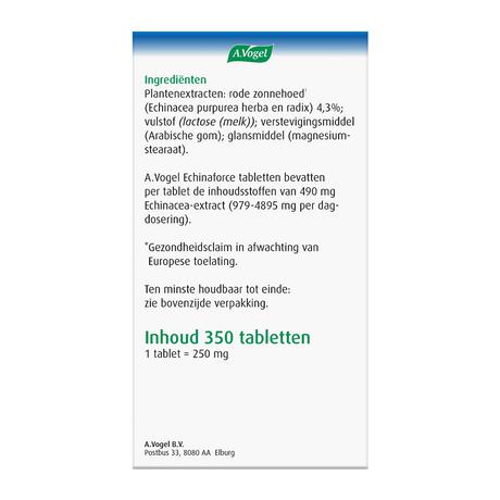 A.Vogel Echinaforce Weerstand1* Tabletten 350 stuks