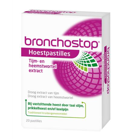 Bronchostop Hoestpastilles bij Vastzittende Hoest of Keelpijn 20 Stuks