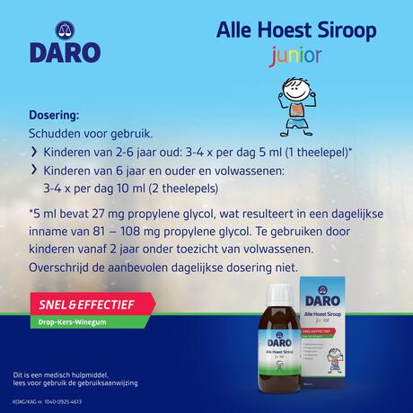 Daro Alle Hoest Siroop Junior 150 ML