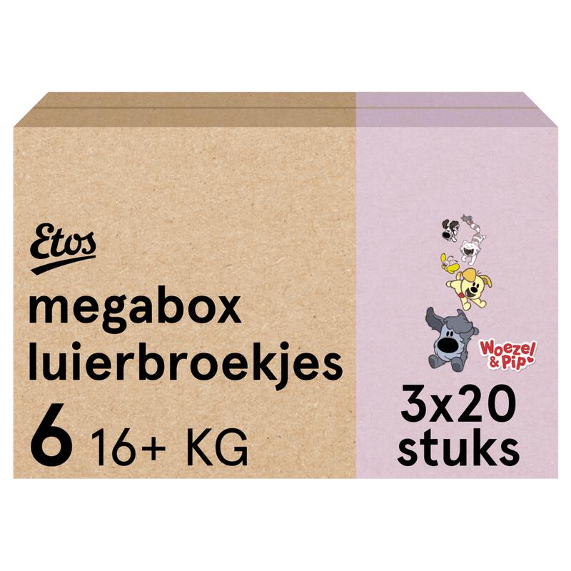 Etos Woezel & Pip Luierbroekjes Extra Large Megabox Maat 6 16+ kg 60 stuks