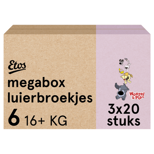 Etos Woezel & Pip Luierbroekjes Extra Large Megabox Maat 6 16+ kg 60 stuks