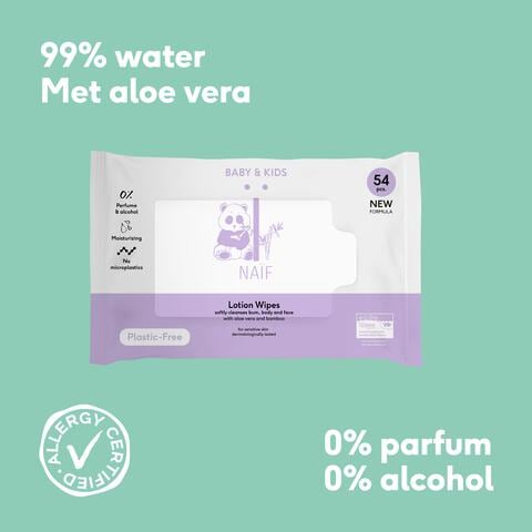 Naïf Plasticvrije Lotion Billendoekjes 8x54 stuks