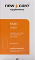 New Care Multi Man Dagelijkse Aanvulling Tabletten 60 stuks