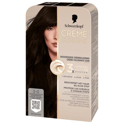 Schwarzkopf Creme Supreme Haarkleuring 3-0 Natuurlijk Zeer Donkerbruin