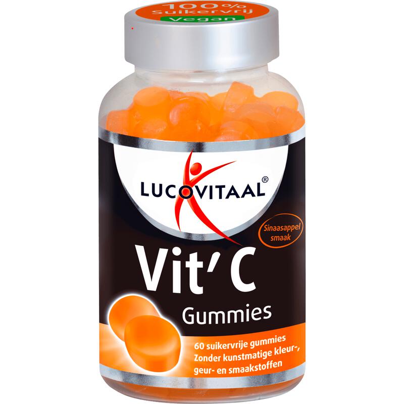 Lucovitaal Vitamine C Suikervrije Gummies Sinaasappel 60 stuks