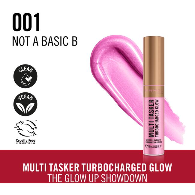 Rimmel London Multitasker Turbocharged Glow Liquid Illuminator Blush - Roze - 001 Not a Basic B